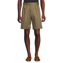 Solid Pleated Shorts