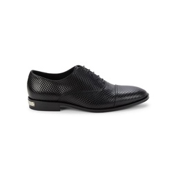 Embossed Leather Oxford Shoes
