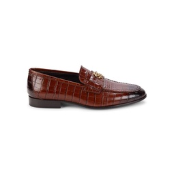 Croc Embossed Leather Loafers