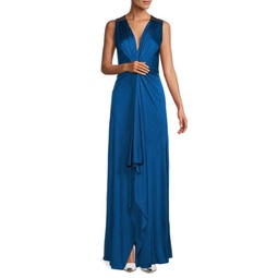 Knotted Front Satin Gown