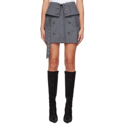 Gray Flap Miniskirt 232151F090000