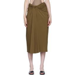 SSENSE Exclusive Brown Knotted Midi Skirt 222700F092000
