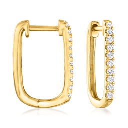 diamond paper clip link hoop earrings in 14kt yellow gold