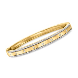 diamond-studded bangle bracelet in 18kt gold over sterling