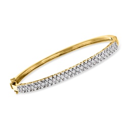 diamond bangle bracelet in 18kt gold over sterling