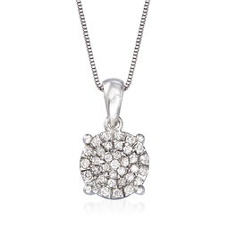 diamond pendant necklace in sterling silver