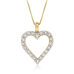 diamond heart pendant necklace in 18kt gold over sterling