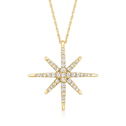 diamond star pendant necklace in 14kt yellow gold