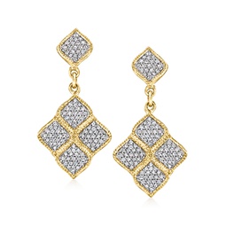 diamond drop earrings in 18kt gold over sterling