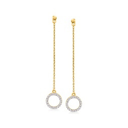 diamond circle drop earrings in 18kt gold over sterling