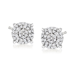 diamond cluster earrings in sterling silver