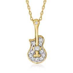 diamond guitar pendant necklace in 18kt gold over sterling