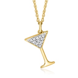 diamond martini pendant necklace in 18kt gold over sterling