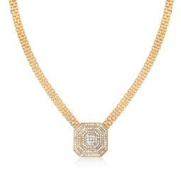 diamond cluster necklace in 18kt gold over sterling