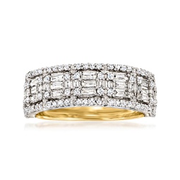 baguette and round diamond ring in 14kt 2-tone gold