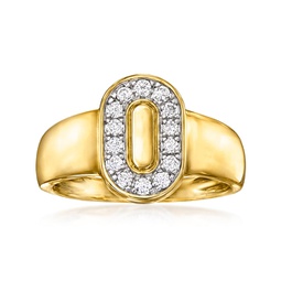 diamond oval ring in 18kt yellow gold