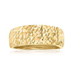 italian 14kt yellow gold diamond-cut ring