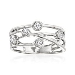 diamond crisscross ring in sterling silver