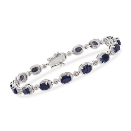 sapphire bracelet with diamond accents in sterling silver
