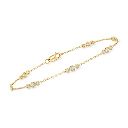 diamond trio-station bracelet in 14kt yellow gold