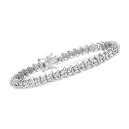 diamond bar bracelet in sterling silver