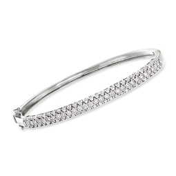 diamond bangle bracelet in sterling silver