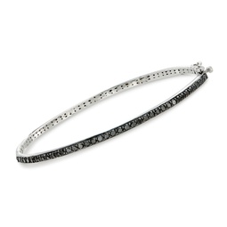 black diamond bangle bracelet in sterling silver