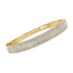 diamond striped bangle bracelet in 18kt gold over sterling
