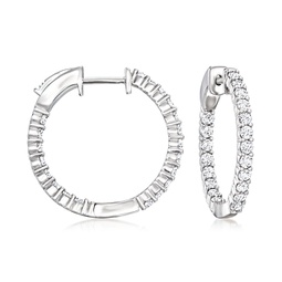 lab-grown diamond inside-outside hoop earrings in sterling silver