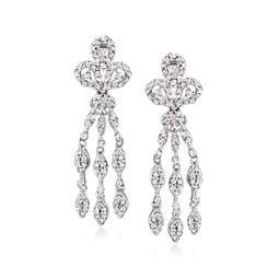 diamond chandelier earrings in sterling silver