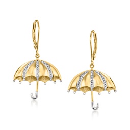 diamond umbrella drop earrings in 18kt gold over sterling