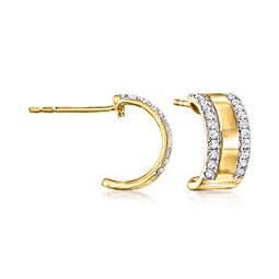 diamond-edge c-hoop earrings in 18kt yellow gold