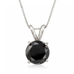 black diamond solitaire necklace in 14kt white gold