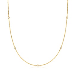 lab-grown diamond station necklace in 18kt gold over sterling