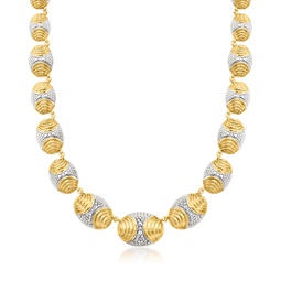 diamond graduated oval necklace in 18kt gold over sterling