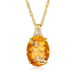 citrine pendant necklace with diamond accents in 18kt gold over sterling
