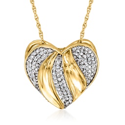diamond heart pendant necklace in 14kt yellow gold