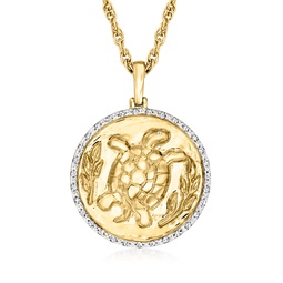 diamond medallion pendant necklace in 18kt gold over sterling