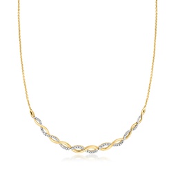 diamond twist necklace in 18kt gold over sterling