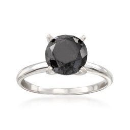 black diamond solitaire ring in 14kt white gold