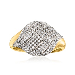 diamond wave ring in 18kt yellow gold