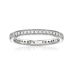 lab-grown diamond eternity band in sterling silver