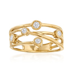 diamond crisscross ring in 18kt gold over sterling