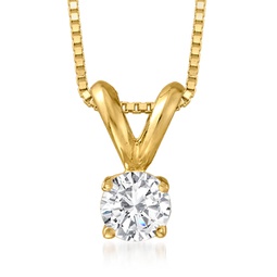 diamond solitaire pendant necklace in 14kt yellow gold