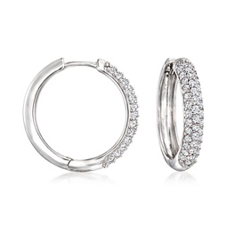 diamond hoop earrings in sterling silver