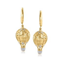 diamond hot air balloon drop earrings in 18kt gold over sterling