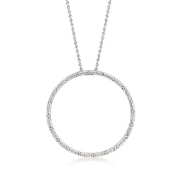 diamond eternity circle pendant necklace in sterling silver