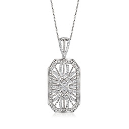 diamond art deco-style pendant necklace in sterling silver