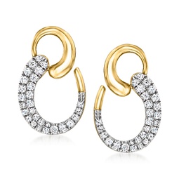 diamond swirl drop earrings in 18kt yellow gold