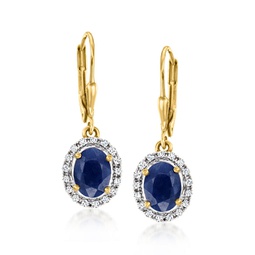 sapphire drop earrings with . diamonds in 18kt gold over sterling